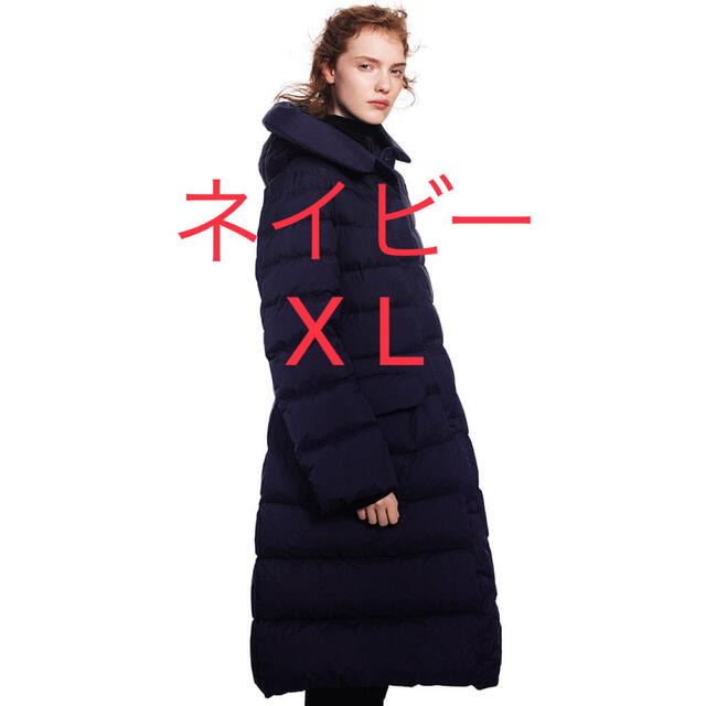 Jil Sander(ジルサンダー)のパティジミー様⭐︎UNIQLO＋ＪウルトライトダウンフーデットコートネイビーXL レディースのジャケット/アウター(ダウンコート)の商品写真