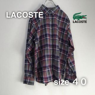 ラコステ(LACOSTE)のLACOSTE ラコステ　チェックシャツ　40 ネルシャツ　S相当　コットン(シャツ)