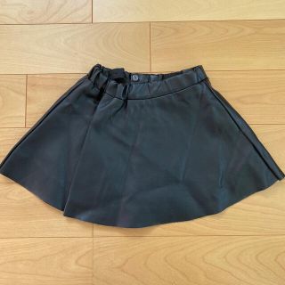 エイチアンドエム(H&M)のH&M  フェイクレザースカート 黒 104cm(スカート)