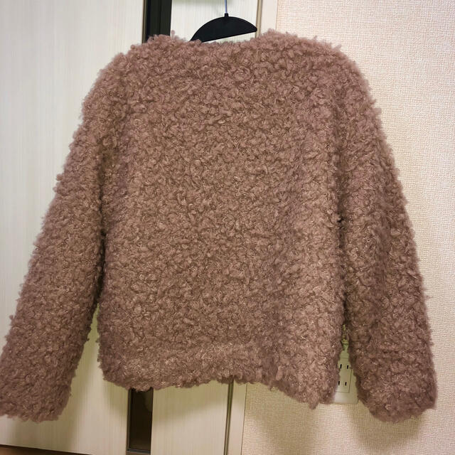 ファーコート　プードルコート　ピンクベージュ　M レディースのジャケット/アウター(毛皮/ファーコート)の商品写真