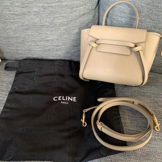 セリーヌ(celine)のCELINE セリーヌ　ピコ　ベルトバッグ　ライトトープ(ショルダーバッグ)