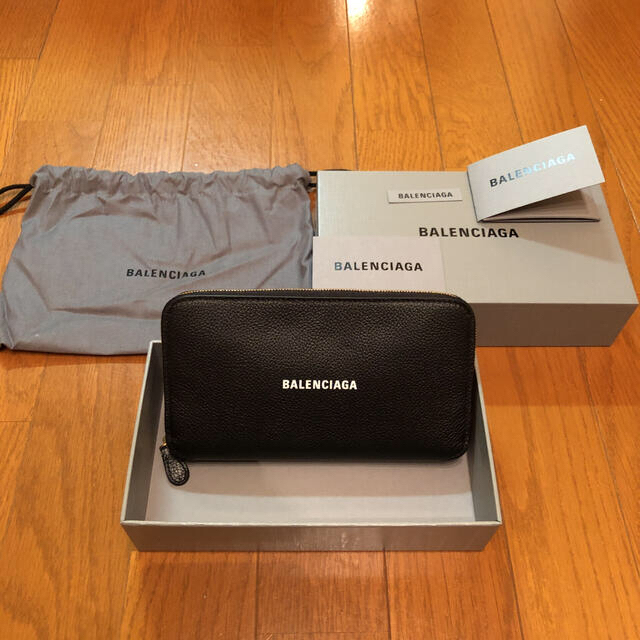 Balenciaga(バレンシアガ)の新品 バレンシアガ キャッシュ 長財布 ラウンドファスナー ウォレット ブラック メンズのファッション小物(長財布)の商品写真