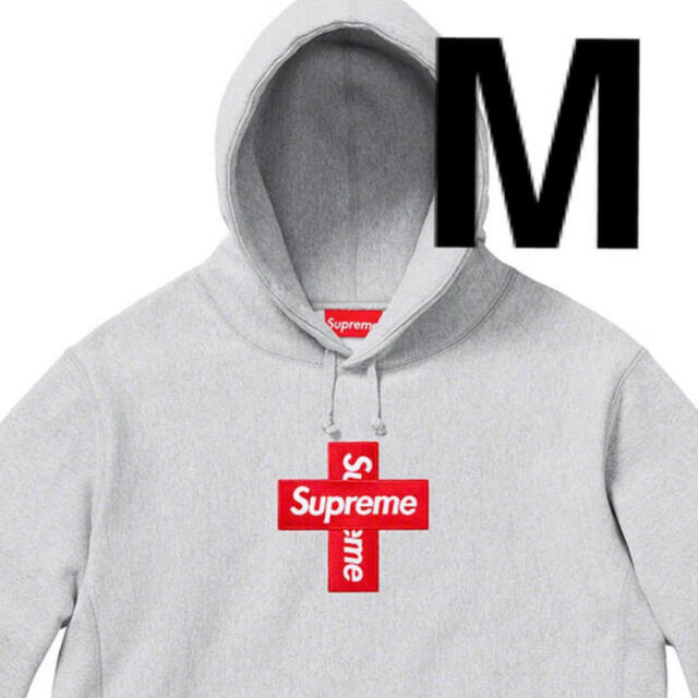 再再再..販 Mサイズ Supreme Cross Box Logo Hooded Grey