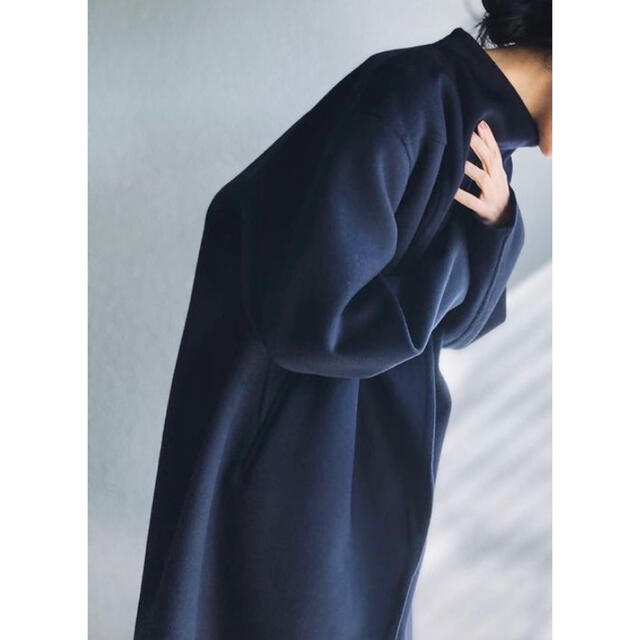 ユニクロ +J プラスJ カシミヤブレンドノーカラーコート ネイビー S 新品-