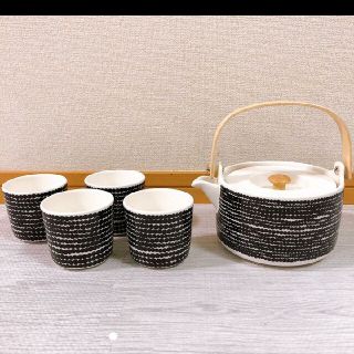 マリメッコ(marimekko)のマリメッコ   急須　ティーポット　湯呑み　モノトーン(食器)