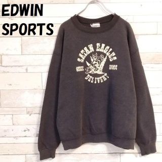 《激レア》EDWIN エドウィン 黒☆スウェット L ビッグロゴ j63