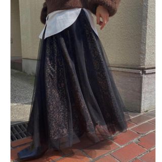 アメリヴィンテージ(Ameri VINTAGE)のAmeri VINTAGE CURTAIN LACE TULLE SKIRT (ロングスカート)