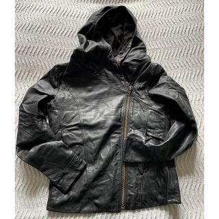 【美品】HELMUT LANG ヘルムートラング フーデッドレザージャケット