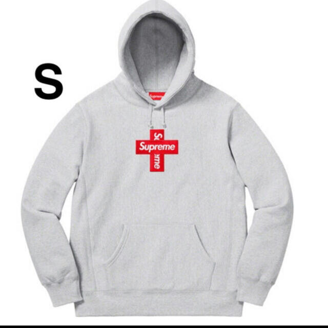 HeatherGreySIZES Cross Box Logo Hooded Sweatshirt