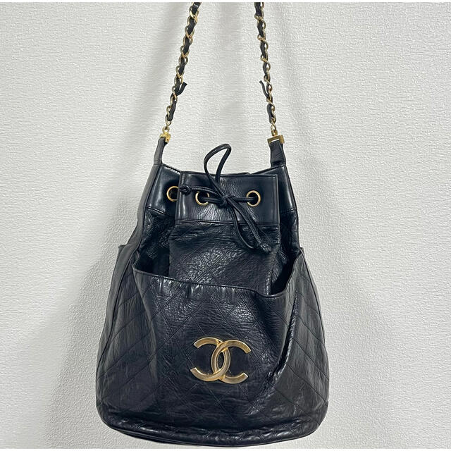 CHANEL ビコローレ デカココマーク チェーンショルダーバッグ 黒