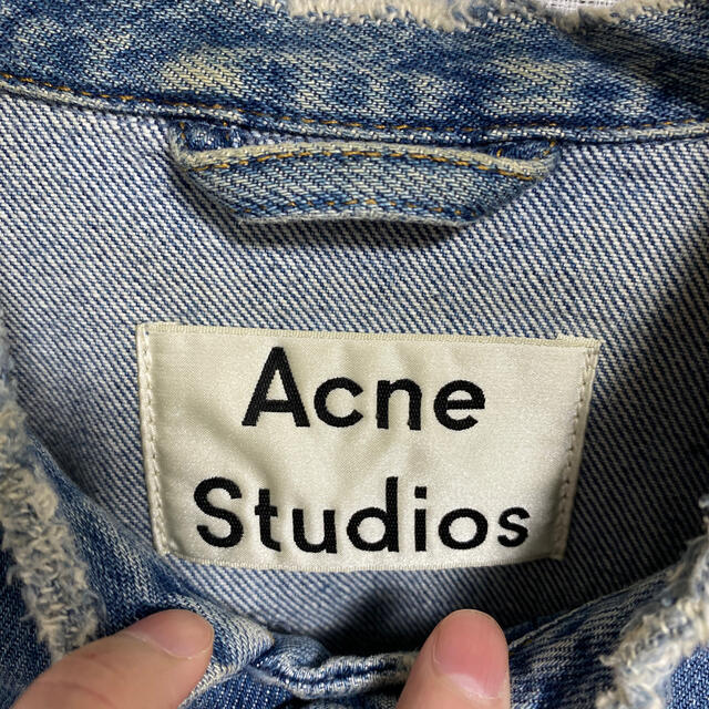 ACNE(アクネ)のacne  studios ノーカラーデニムジャケット44サイズ レディースのジャケット/アウター(Gジャン/デニムジャケット)の商品写真