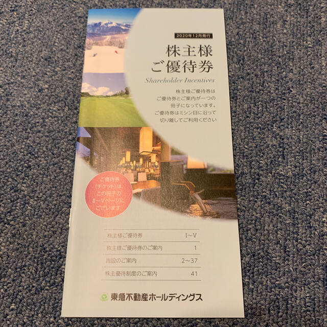 東急不動産ホールディングス 株主優待券 チケットの優待券/割引券(宿泊券)の商品写真