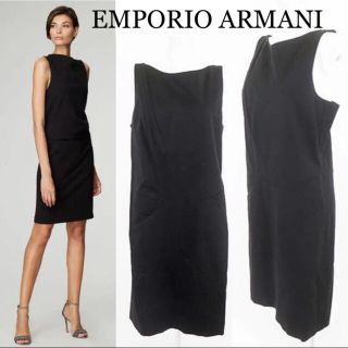 エンポリオアルマーニ(Emporio Armani)のEMPORIO ARMANI エンポリオアルマーニ　ワンピース ブラック(ひざ丈ワンピース)