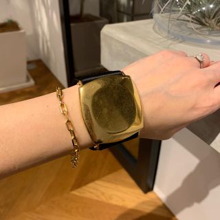 Celine セリーヌ フィービー 真鍮 レザー ブレスレット バングル