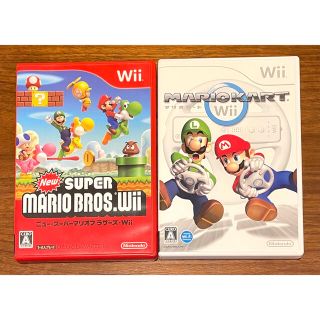 ニンテンドウ(任天堂)のWiiソフト【マリオカートWii•Newスーパーマリオブラザーズ Wii】セット(家庭用ゲームソフト)