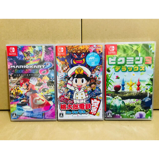 Nintendo Switch - 3台 ●マリオカート8 ●桃太郎電鉄 ●ピクミン3 switchソフト