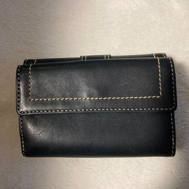 COACH(コーチ)のCOACH コーチ　財布　黒　レザー  三つ折り　中古 レディースのファッション小物(財布)の商品写真