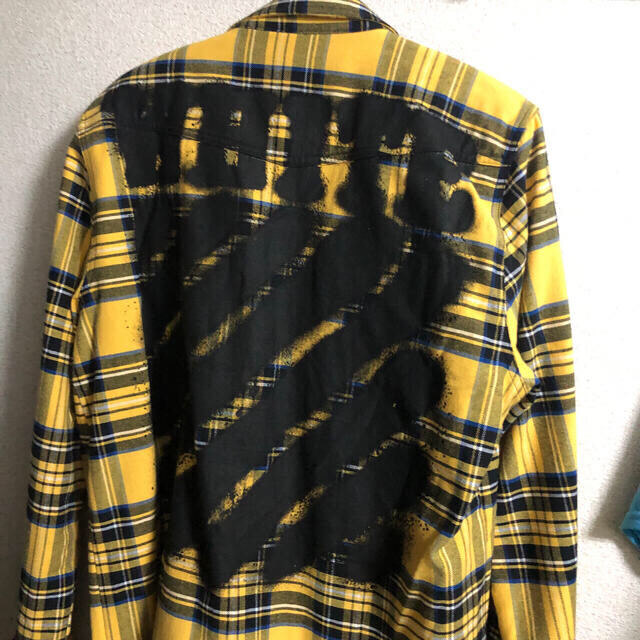 off white spray check shirt