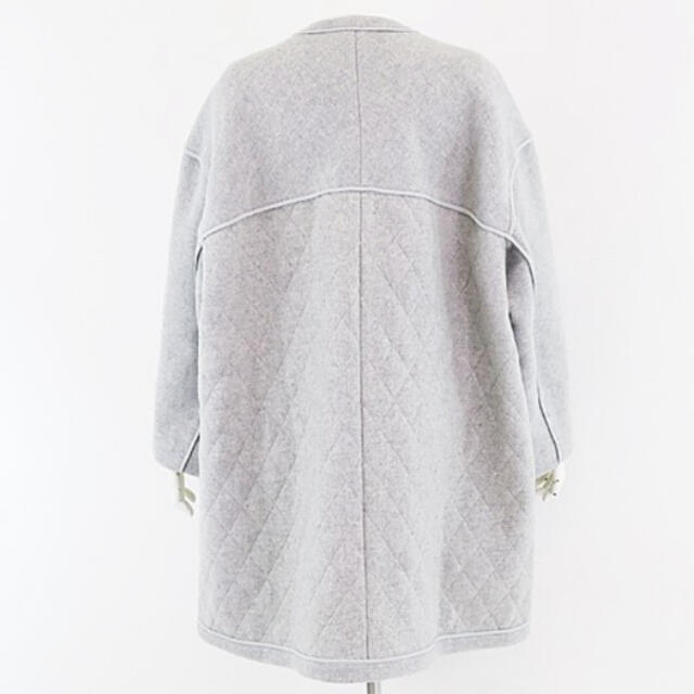 Chloe ノーカラーコート ホワイトグレー 美品 - ノーカラージャケット
