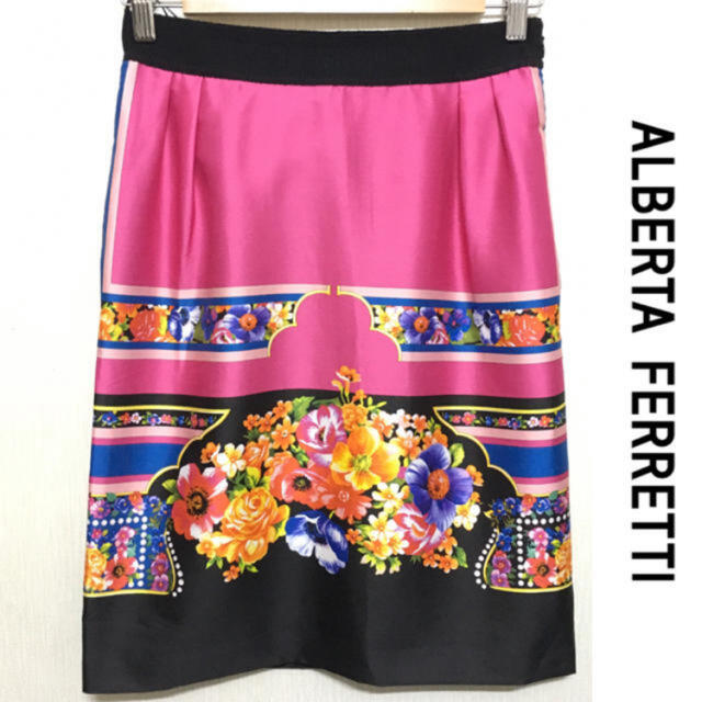 ALBERTA FERRETTI(アルベルタフェレッティ)のAlberta Ferretti スカート 花柄 スカーフ 新品 シルク  レディースのスカート(ひざ丈スカート)の商品写真