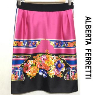 アルベルタフェレッティ(ALBERTA FERRETTI)のAlberta Ferretti スカート 花柄 スカーフ 新品 シルク (ひざ丈スカート)