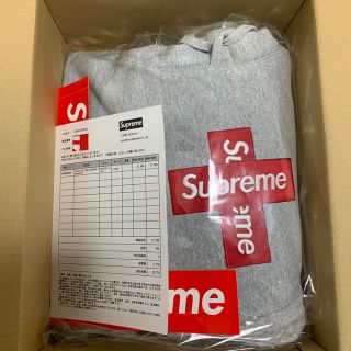 シュプリーム(Supreme)のCross Box Logo Hooded Heather Grey L(パーカー)