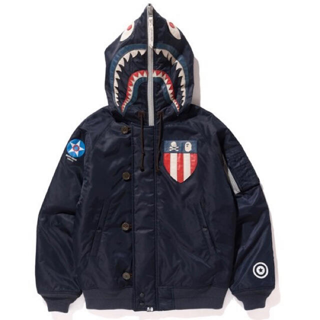 ジャケット/アウターBAPE × NBHD SHARK N-2B JACKET  S