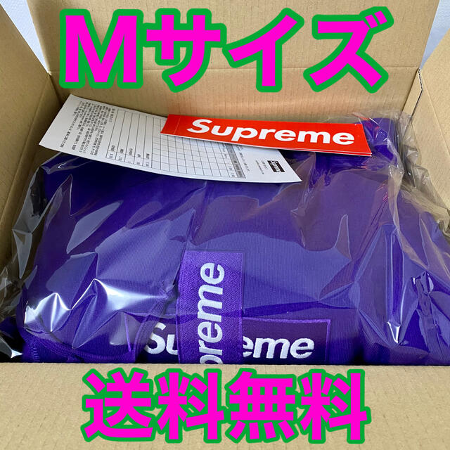 紫 Supreme Cross Box Logo Hooded Purple M