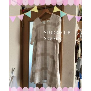 スタディオクリップ(STUDIO CLIP)のSTUDIO CLIP リネンワンピ(ひざ丈ワンピース)