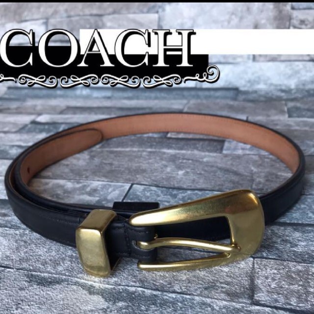 COACH(コーチ)のコーチ本革 ベルト ブラック 美品 レディースのファッション小物(ベルト)の商品写真