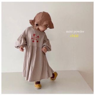 プティマイン(petit main)の売り切り価格★韓国子供服★minipowder フリル袖ワンピース(ワンピース)