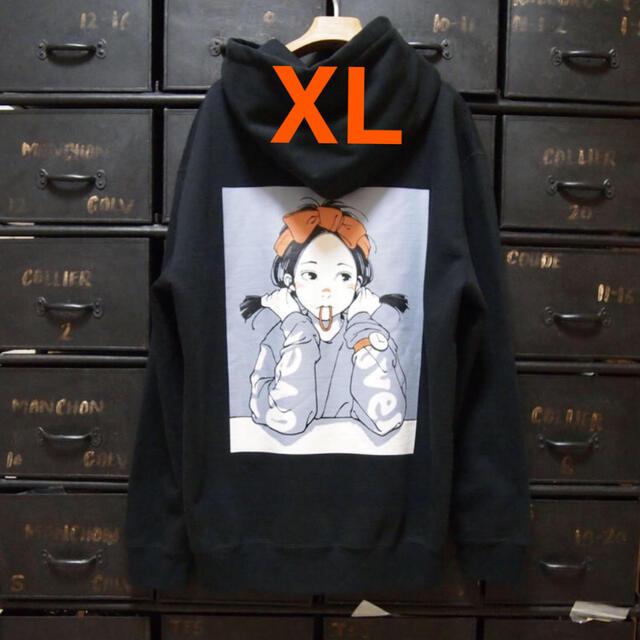 over print POPART hoodie パーカー　 XL