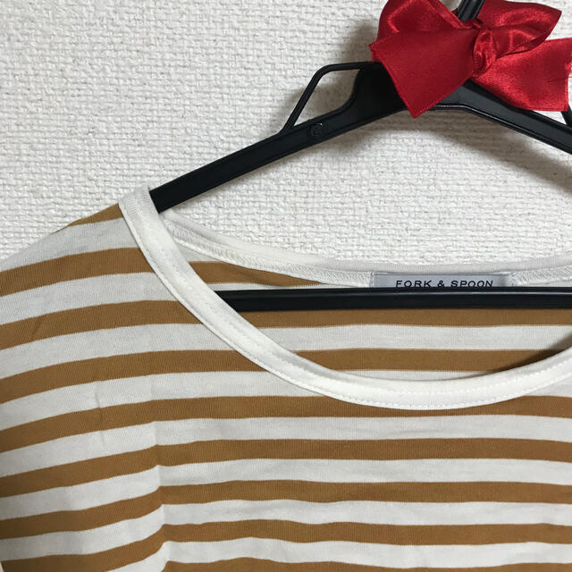 URBAN RESEARCH DOORS(アーバンリサーチドアーズ)のfork&spoon ボーダーTシャツ　マスタード レディースのトップス(カットソー(長袖/七分))の商品写真