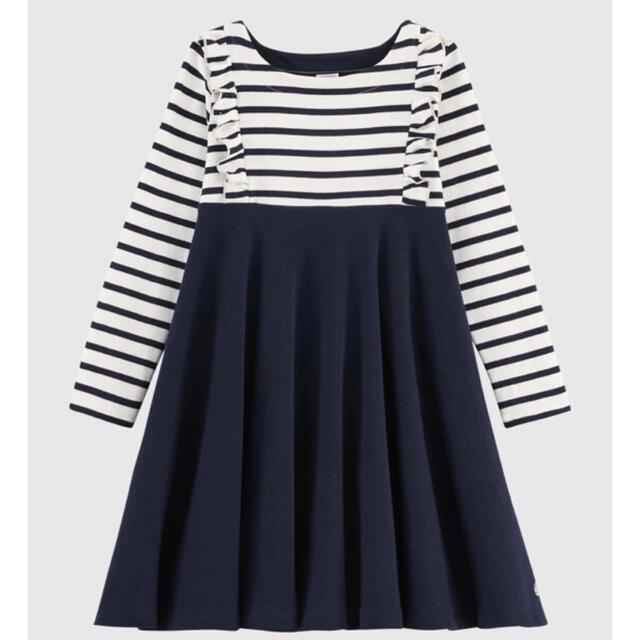 PETIT BATEAU(プチバトー)の専用　プチバトー　新品タグ付きワンピース4a＆襟付きカットソー　10a キッズ/ベビー/マタニティのキッズ服女の子用(90cm~)(ワンピース)の商品写真