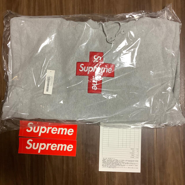 Supreme - サイズXL supreme cross box logo hooded gray