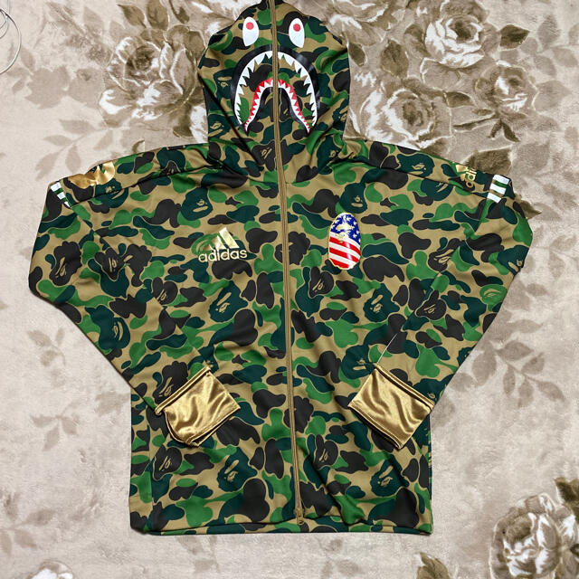 パーカーAPE BAPE KAWS adidas shark hoodie パーカー　O