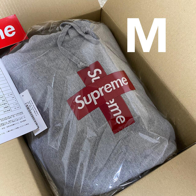 【M】Supreme Cross Box Logo Hooded Sweatパーカー