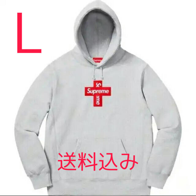 Cross Box Logo Hooded Sweatshirt L ボックスパーカー