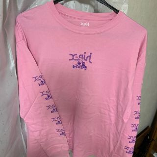 エックスガール(X-girl)のX-girl X jungle logos big tee ロンT ピンク(Tシャツ(長袖/七分))