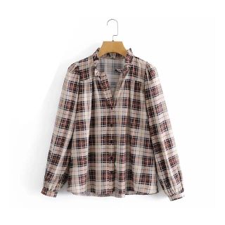ザラ(ZARA)の❄️冬新作☃️3043◆チェック柄 ブラウス(シャツ/ブラウス(長袖/七分))