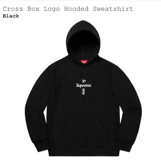 BlackSIZESupreme Cross Box Logo Hooded Sweatshirt
