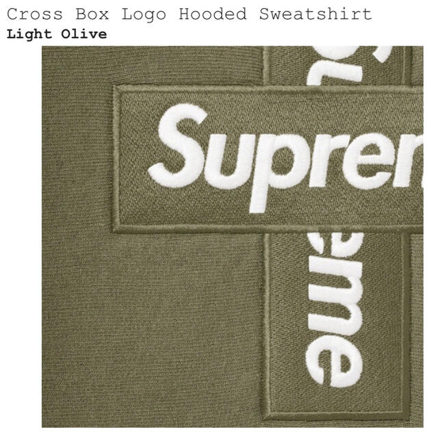 Cross Box Logo Hooded Light Olive Sサイズ