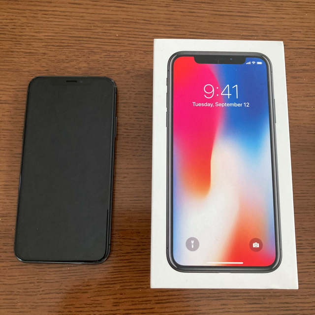 iphone X Space Gray 256GB 美品 SIMロック解除済み - library 
