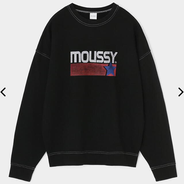 moussy(マウジー)の新作定価よりお安く♡MOUSSY STAR MARK プルオーバー黒 レディースのトップス(トレーナー/スウェット)の商品写真