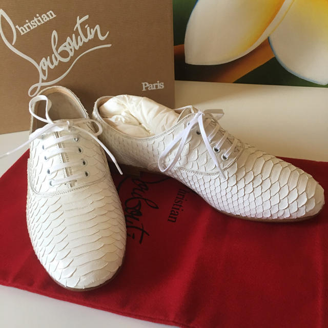 日本最大の Christian Louboutin - 新品 ルブタン パイソン ローファー