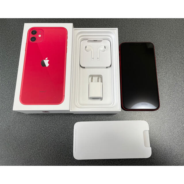 スマートフォン/携帯電話iPhone11 128GB プロダクトレッド　残積なしSIMロック解除済