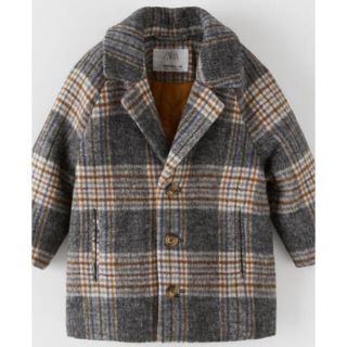 ザラキッズ(ZARA KIDS)の【さとみ0622様専用】ZARA キッズ　チェック柄コート　4〜5歳110センチ(コート)