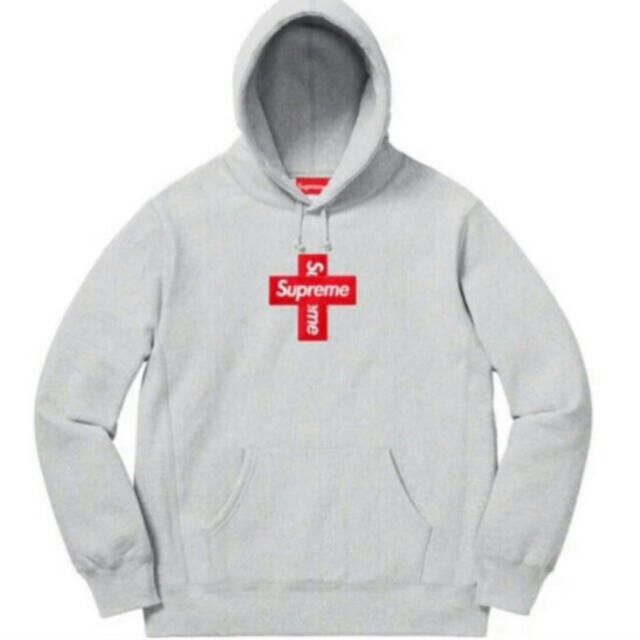 Cross Box Logo Hooded Sweatshirt L