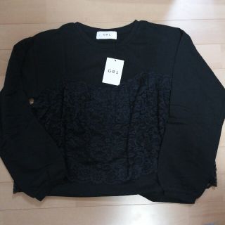 グレイル(GRL)のグレイル　GRL トップス　黒　新品(カットソー(長袖/七分))