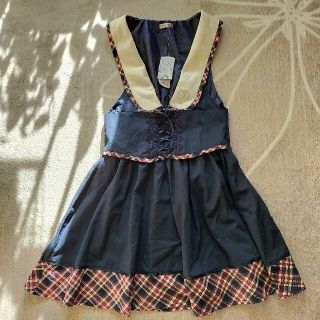 アクシーズファム(axes femme)のaxes femme セットアップ風チェック柄　ワンピース　新品(ひざ丈ワンピース)